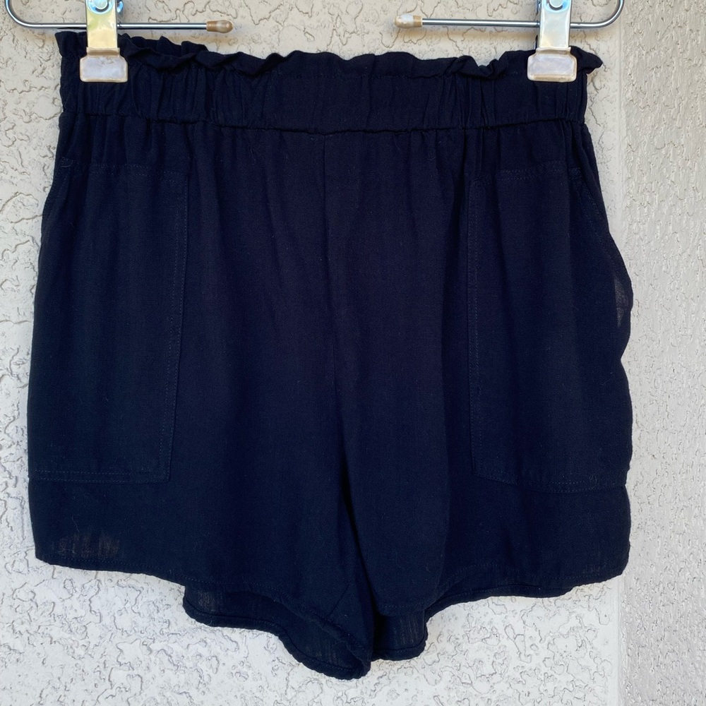 Shinestar Women’s Black Elastic Waistband Size M Comfy Boho Short
